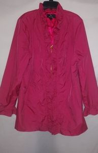 Dennis Basso L Shocking Pink Rain Zip Jacket